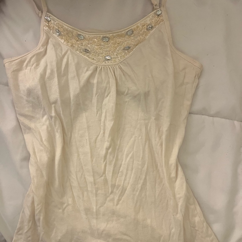 vintage cream gem tank top